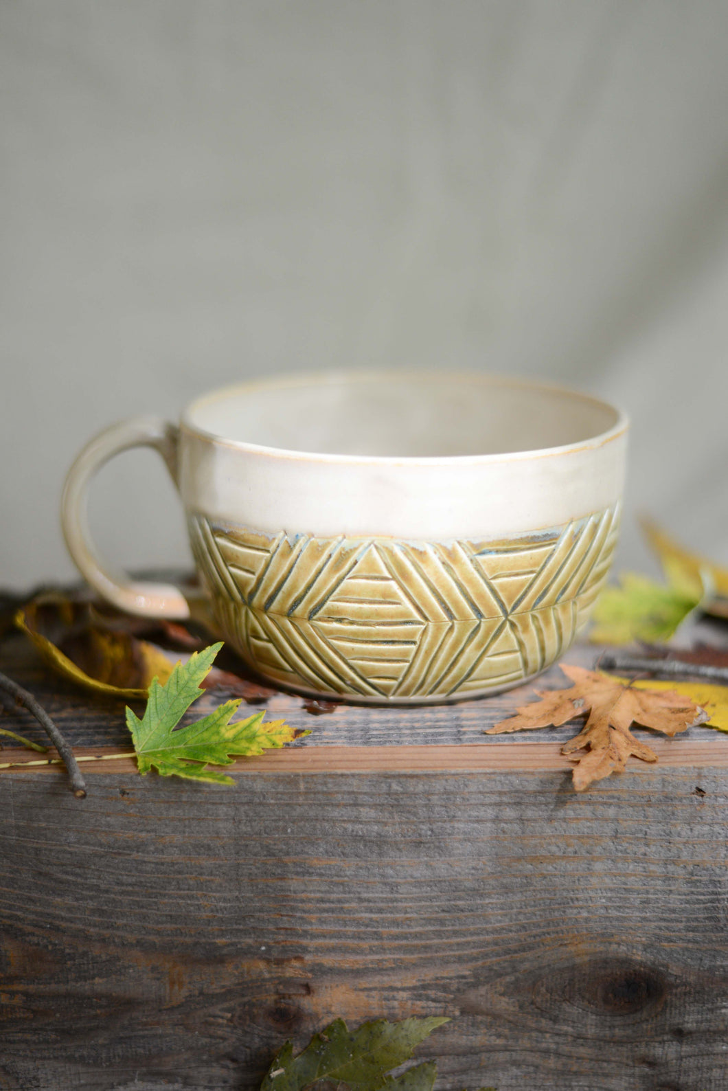 #50 Carved Soup Mug