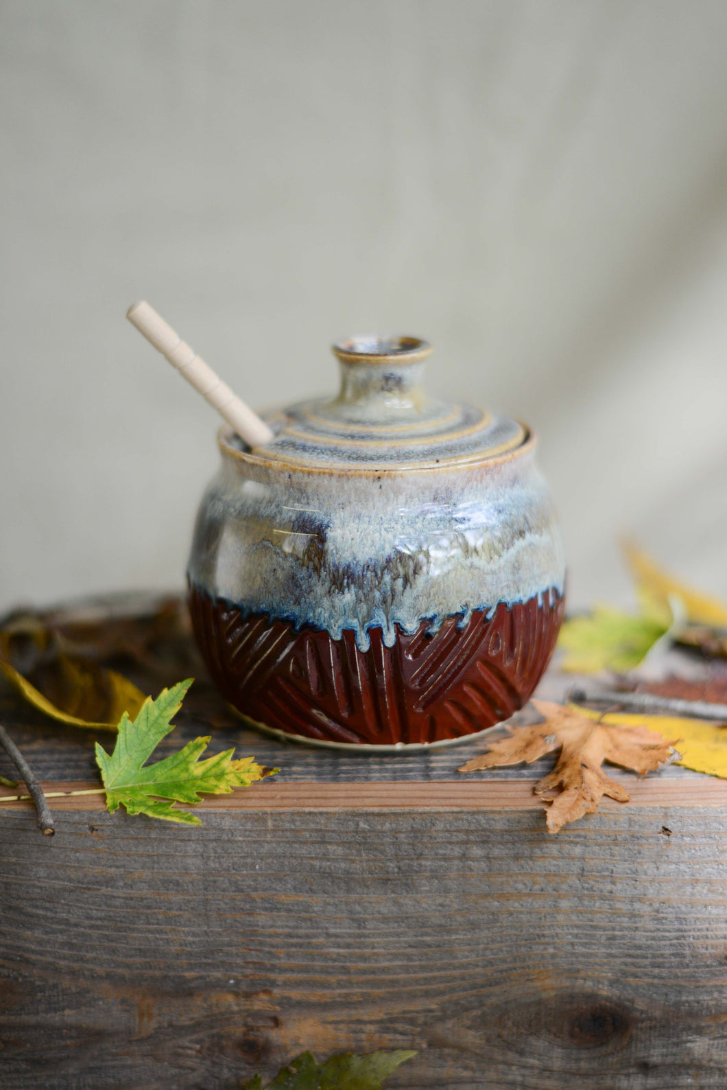 #53 Carved Honey Pot