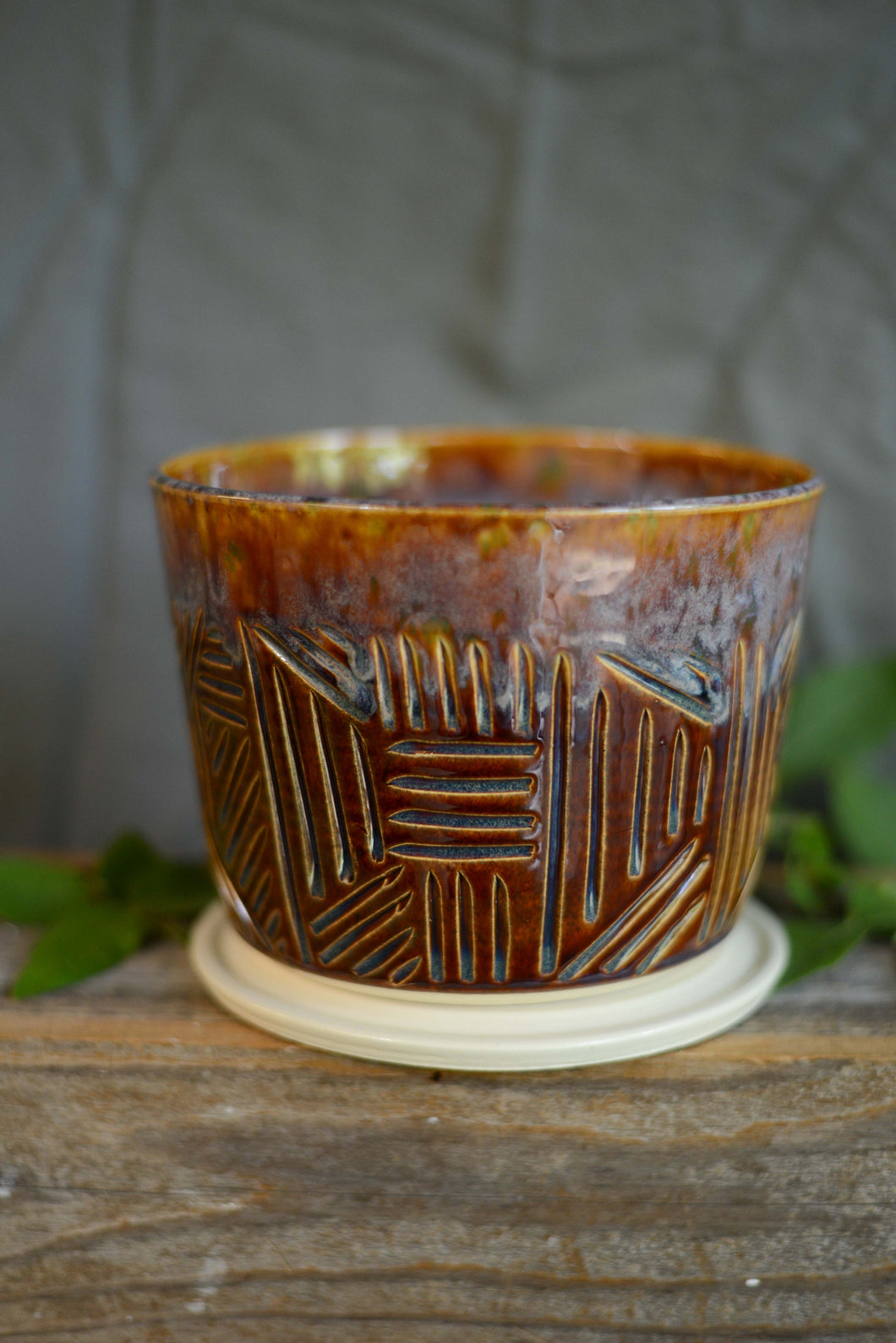#58 Carved Planter Pot