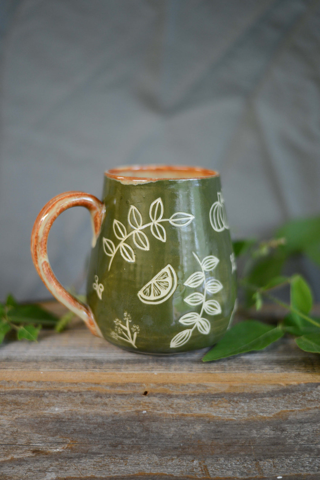 #12 Sgraffito Fall Mug