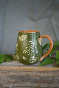 #12 Sgraffito Fall Mug