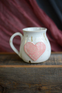 #50 Sgraffito Heart Mug