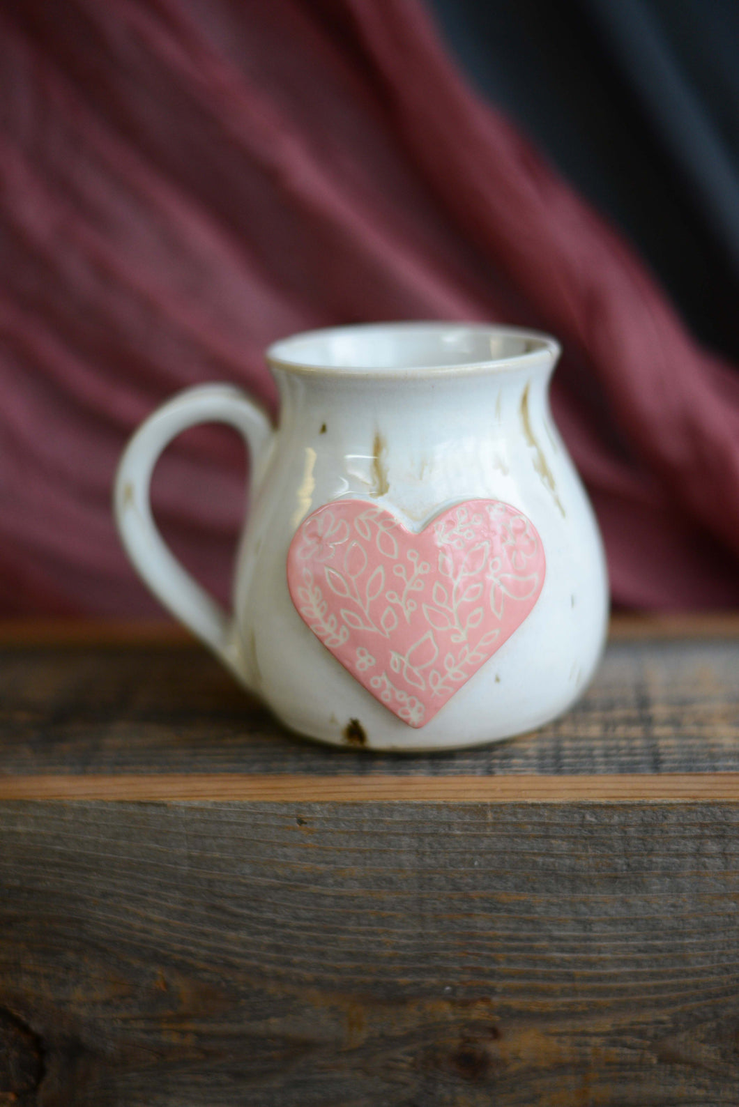 #50 Sgraffito Heart Mug