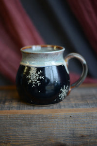 #13 Snowflake Sgraffito Mug