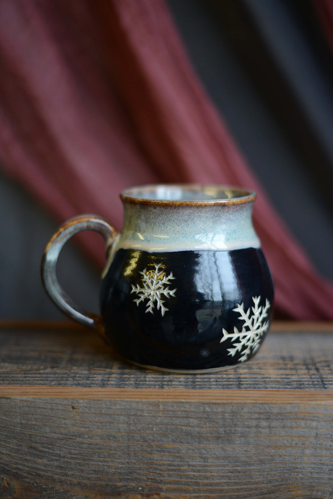 #14 Snowflake Sgraffito Mug