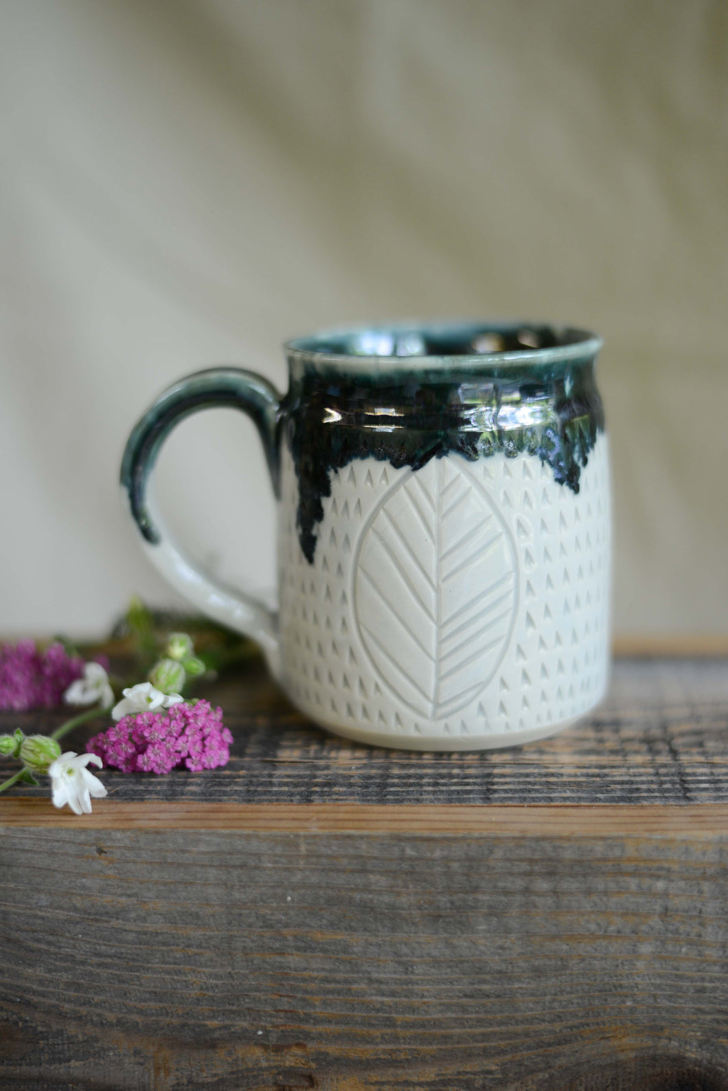 #25 Carved Leaf Mug