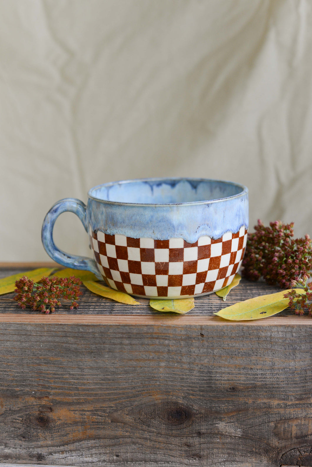 #31 Checkered Soup Mug